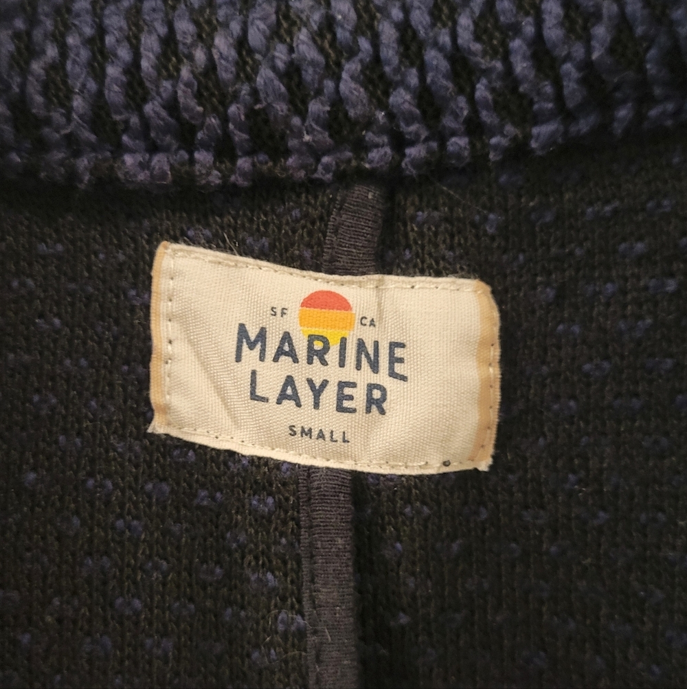 Marine Layer Birdseye Knit Open Front Cardigan Sweater Size Small - Picture 2 of 7